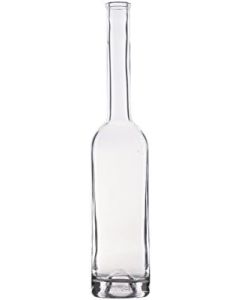 Opera Wine and Spirits Bottles with Bar Top Finish [375ml, Flint Clear Glass, Extended Neck, Case of 4]