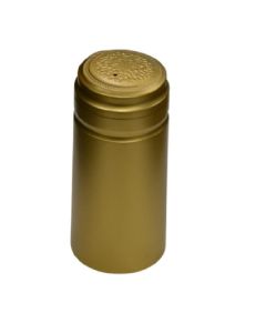 Wine Bottle PVC Heat Shrink Capsules with Tear Tabs [Gold Satin, 30 x 60mm, PVC, 80 Count]