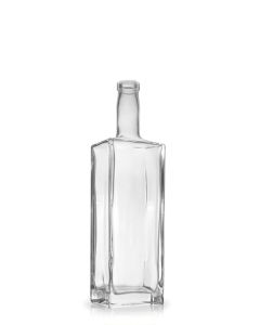 Premium Liberty Bottles with Bar Top Closure [750ml, Flint Clear Glass, Flat Bottom, Case of 6]