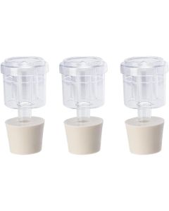 Large 2-Piece Fermentation Airlocks with Rubber Stoppers [3 Pack, #6 Stopper, Plastic]