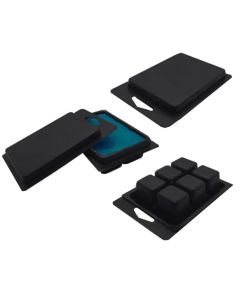Two Piece Wax Melt Clamshells - [2.4 oz, 6 Cavity, Black PET, 4.25 x 2.9 x 1 in, Pack Of 30]