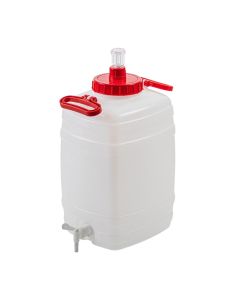 Squared Compact Fermenter with 2-Piece Airlock [25 Liter, Approx. 6.5 Gallons, Space-Saving Design, Made in Italy]