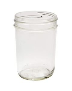 Regular Mouth Tapered Mason Jars [8 oz, Clear Glass, No Lids, Case of 12]