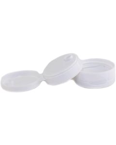 Flip-Top Screw Caps with Pressure Sensitive Liners [38mm, White Plastic, 38-400, Pack of 15]