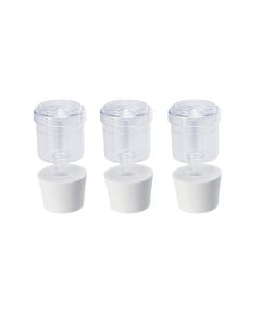 Large 2-Piece Fermentation Airlocks with Rubber Stoppers [3 Pack, #7 Stopper, Plastic]