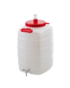 Square Compact Fermenter - [50 Liter, Approx 13 Gallon, 2 Piece Airlock, Space Saving Design, Made In Italy]