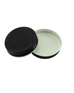 Metal Screw Cap Lids - [58 mm, Black, Plastisol Lined, 12-Pack]
