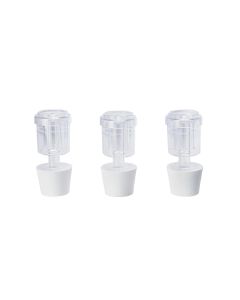2-Piece Fermentation Airlocks with Rubber Stoppers [3 Pack, #6.5 Stopper, Plastic]