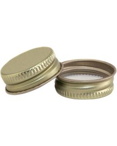 Gold Metal Screw Caps - [28 mm, 28 400 Finish, Plastisol Liner, Hot Fill Compatible, Pack Of 15, Made In USA]