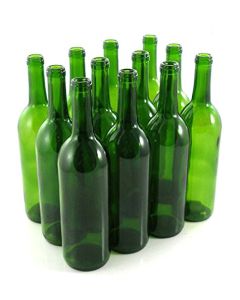 Wine Bottles with Cork Finish [750ml, Green Glass]