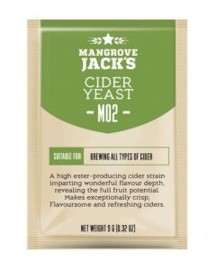 Mangrove Jack's Cider M02 Dry Yeast - [9 g Sachet, Treats 5 Gallons, For All Cider Styles]
