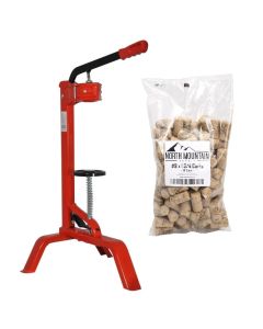 Portuguese Floor Corker with Natural Agglomerated Corks [Includes 100 No. 9 x 1 3/4 Inch Corks]