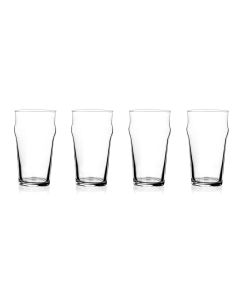 English Pub Beer Glasses - [10 oz, Stackable, Break Resistant, Crystal Clear Glass, Set Of 4, Made In Bulgaria]