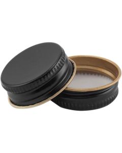 Black Metal Screw Caps With Plastisol Liner - [28 mm, 28-400 Finish, Pack Of 15, Made In USA]