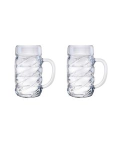 Set of 2 jumbo beer mugs – oversized 43 oz capacity is perfect for big pours, festive gatherings, or fewer refills Thick glass walls – helps insulate your beer and keep it colder for longer, especially when pre-chilled Classic German-style design – wide c