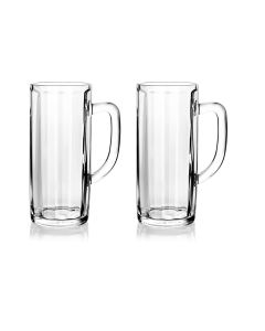 Empire Glass Beer Mugs [21 oz, Crystal Clear Glass, Set of 2]