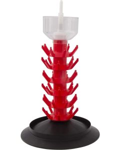 Screw Type Bottle Drying Tree With Deluxe Bottle Rinser - [50 Bottle Capacity, For Wine And Beer Bottles, Made In Italy]