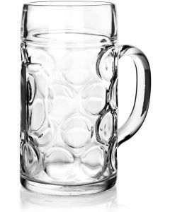 Oktoberfest Jumbo Glass Beer Mug [43 oz, Crystal Clear Glass, Thick Wall, Single Mug]