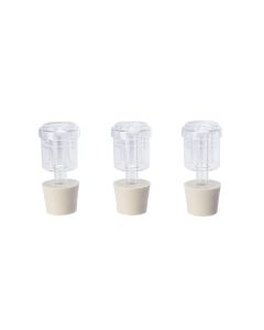 2-Piece Fermentation Airlocks with Rubber Stoppers [3 Pack, #6 Stopper, Plastic]