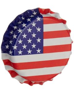 Beer Bottle Crown Caps [American Flag Design, 26mm, Oxygen Barrier, Pry-Off, 250 Count]