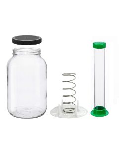 Vegetable Fermentation Kit [1 Gallon Jar, Spring Weight with Press, Plastic Pounder, Black Lid]