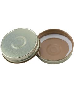 Regular Mouth Mason Jar Safety Button Lids - [70 mm, Gold Metal, 70 450 Closures, Plastisol Liner, Pack Of 12]