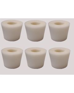 Drilled Rubber Stoppers - [#6.5 Size, Slip Resistant, Fits Standard Airlocks, Pack Of 6, Made In Italy]