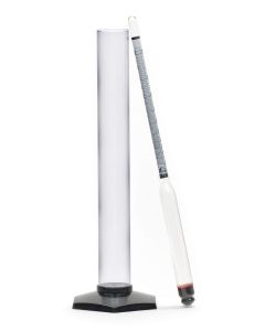 Glass Proof And Tralle Hydrometer Kit - [Alcoholmeter, With Test Jar, 0 To 200 Proof, 0 To 100 Tralle, Lead And Mercury Free, Made In France]