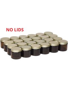 Glass Straight-Sided Jars – [2 oz, Amber, 53 mm Mouth, 24-Pack]