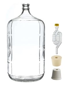 Glass Carboy Fermenting Jug - [6 Gallon, Premium Italian, with Stoppers and Airlock]