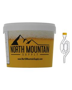 Graduated Fermenting Bucket With Twin Bubble Airlock - [2 Gallon, 7.5 Liter Marks, Made In Italy]