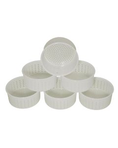 Cheese Making Molds for Caciotta [6 x 3 Inch, Plastic, Made in Italy, Pack of 6]