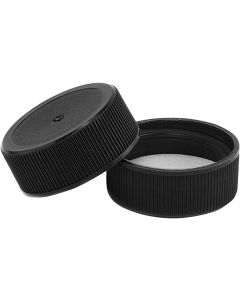 Plastic Screw Caps with F217 Foam Liner [28mm, Black Plastic, 28-400, Pack of 15]