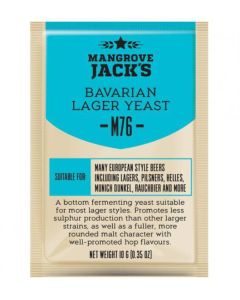 Mangrove Jack’s M76 Bavarian Lager Yeast [10g, Treats 23L or 5 Gallons, For Lager Styles]