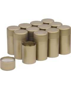 Twist-N-Seal Bottle Closures [Gold, Tamper Evident, Reusable, Pack of 12]