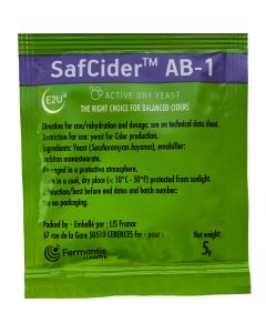 Fermentis SafCider AB-1 Active Dry Cider Yeast - 5 g Packets - Pack of 3