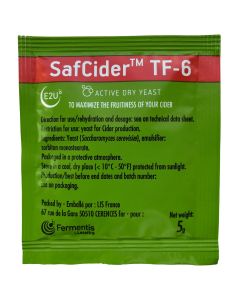 Fermentis SafCider TF-6 Active Dry Cider Yeast [5 Grams Each, Pack of 3, For Sweet Cider]