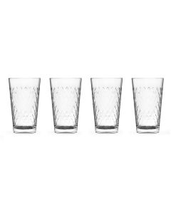Diamondback Cider and Beer Glasses [11 oz, Crystal Clear Glass, Stackable, Set of 4]