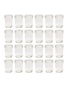 Regular Mouth Tapered Mason Jars [8 oz, Clear Glass, No Lids, Case of 24]