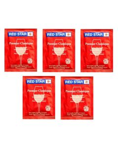 Red Star Premier Classique Wine Yeast [5 g Packets, Pack of 5, Freshness Guarantee]