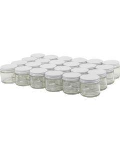 Glass Straight Sided Spice And Canning Jars - [2 oz, 53 mm White Lids, Case Of 24]