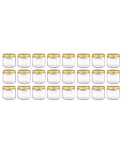 Clear Glass Straight Sided Spice And Canning Jars - [2 oz, 53 mm Gold Lids, Case Of 24]