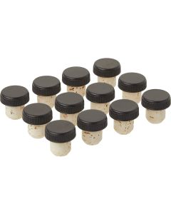 Bar Top Tasting Corks [Natural Cork with Plastic Tops, 27 x 19.5 mm, Bag of 12]