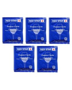 Red Star Premier Cuvee Wine Yeast [Pack of 5, Freshness Guarantee]