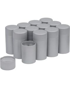 Twist-N-Seal Bottle Capsules [Silver, Plastic, Tamper Evident, Pack of 12]
