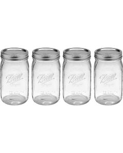 Ball Wide Mouth Mason Jars - [32 oz, 4 Pack, With Lids And Bands, BPA Free, Made In USA, Packed In ImpactGaurd Box]