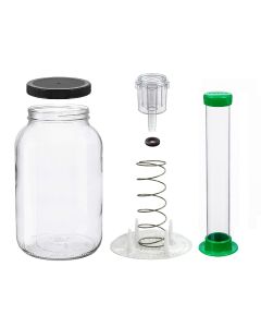 Vegetable Fermentation Kit with Pounder [1 Gallon Jar, Spring Weight with Press, 2-Piece Airlock, Grommeted Black Lid]