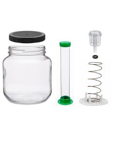 Vegetable Fermentation Kit with Pounder [1/2 Gallon Jar, Spring Weight with Press, 2-Piece Airlock, Grommeted Black Lid]