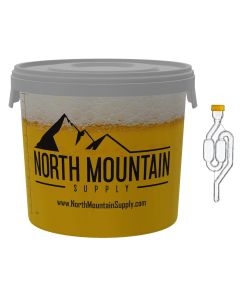 Graduated Fermenting Bucket With Twin Bubble Airlock - [4 Gallon, 16 Liter Marks, Made In Italy]