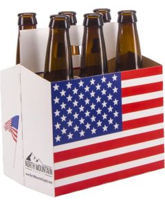 6 Pack Bottle Carriers [American Flag Design, Fits Standard 12 oz Bottles, Pack of 20]